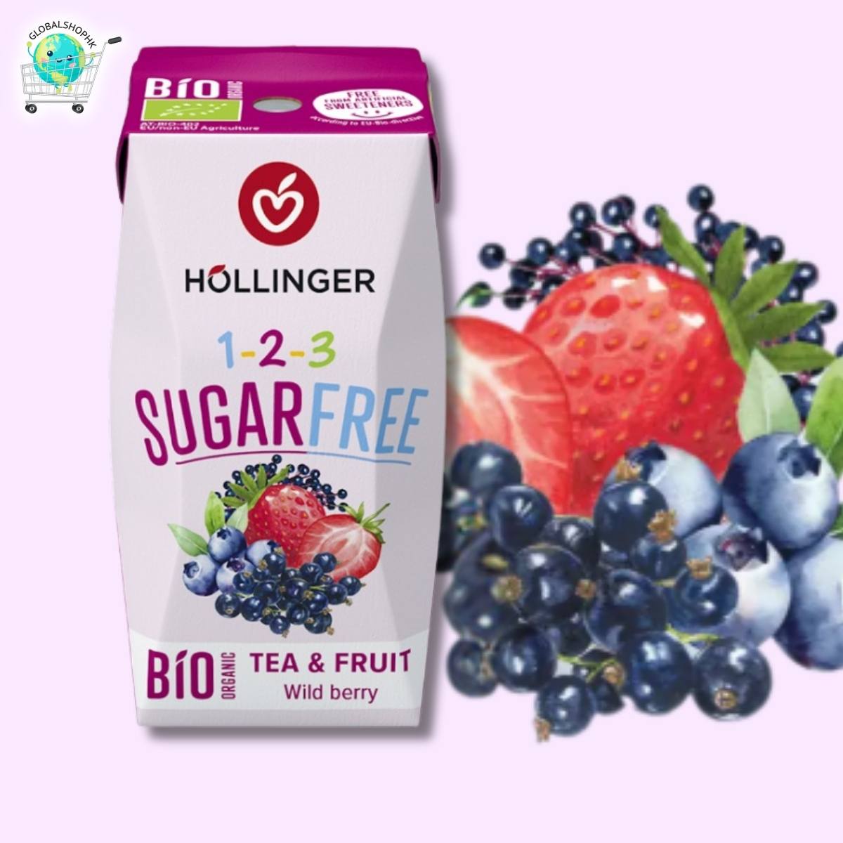 Hollinger - 有機無糖兒童野莓(士多啤梨、藍莓、黑加侖子)飲品 200ml, 環保紙吸管,全素