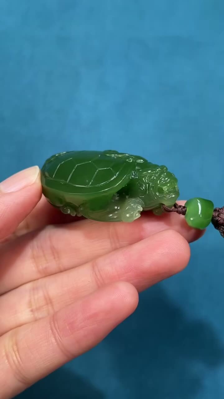 和田玉俄羅斯碧玉龍龜,天然和田玉軟玉
