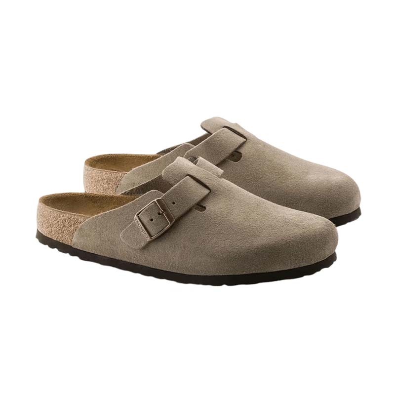 Birkenstock Boston Taupe 波士頓 勃肯 麂皮 拖鞋 寬楦 灰褐色 0560771 [台灣現貨]