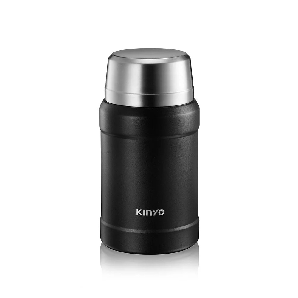 【最後出清】KINYO 316不鏽鋼真空燜燒罐 800ml 附贈不鏽鋼湯匙、杯蓋碗&雙層保溫袋 KIM-48