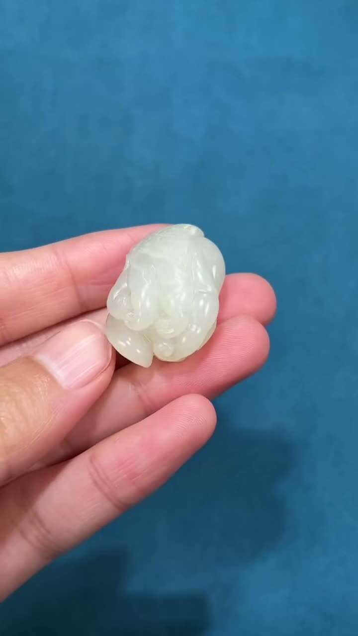 和田玉籽料福壽(佛手),天然和田玉軟玉