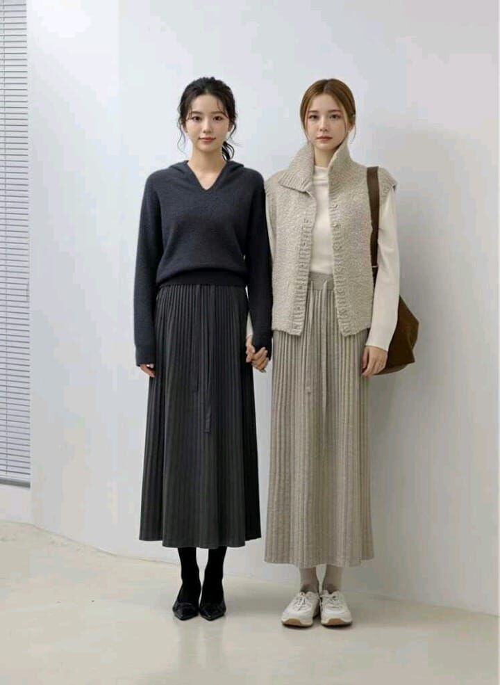 SA5417 針織百褶裙