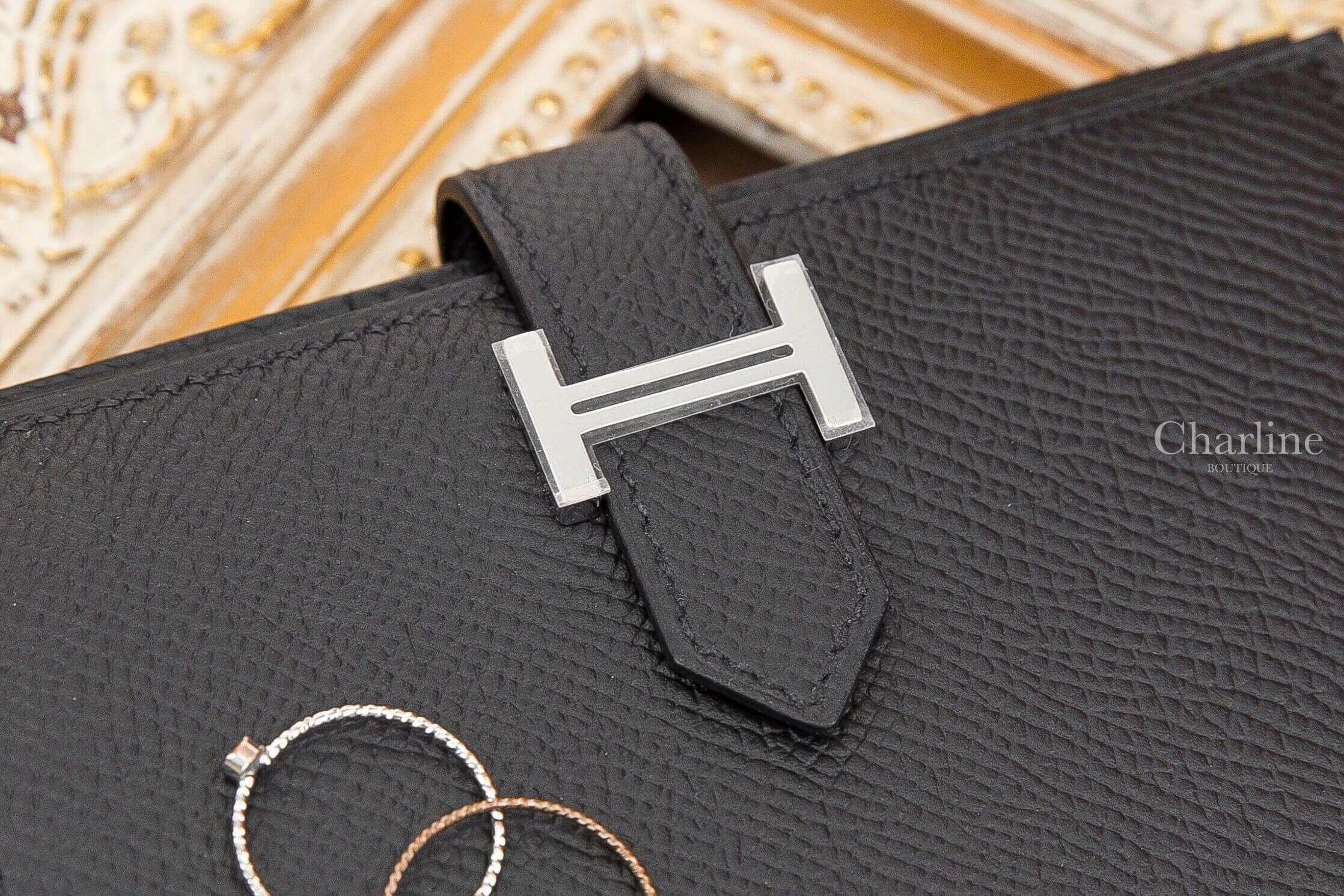 Hermès Bearn Compact Wallet 89 Noir Epsom 黑色銀釦短夾