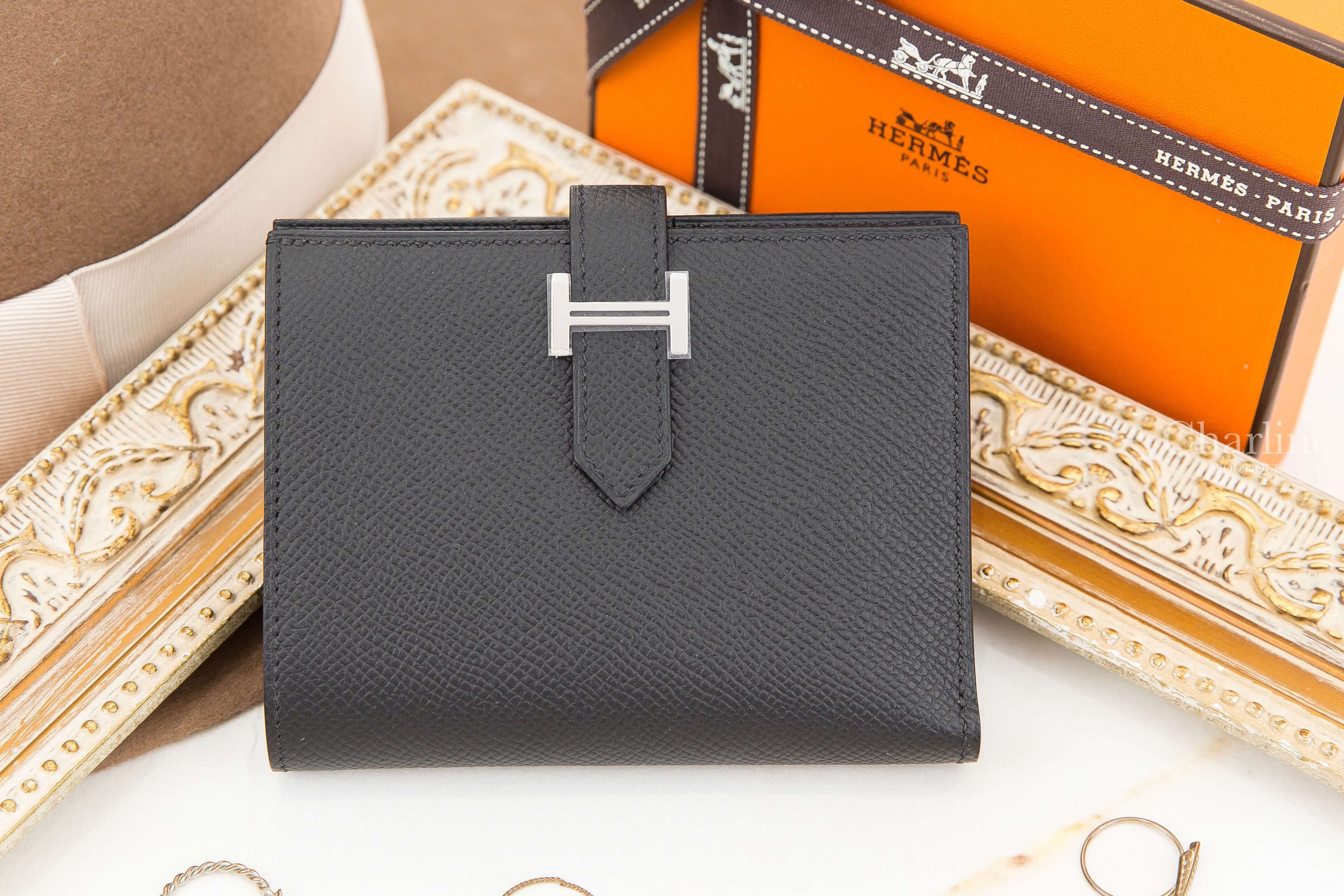 Hermès Bearn Compact Wallet 89 Noir Epsom 黑色銀釦短夾