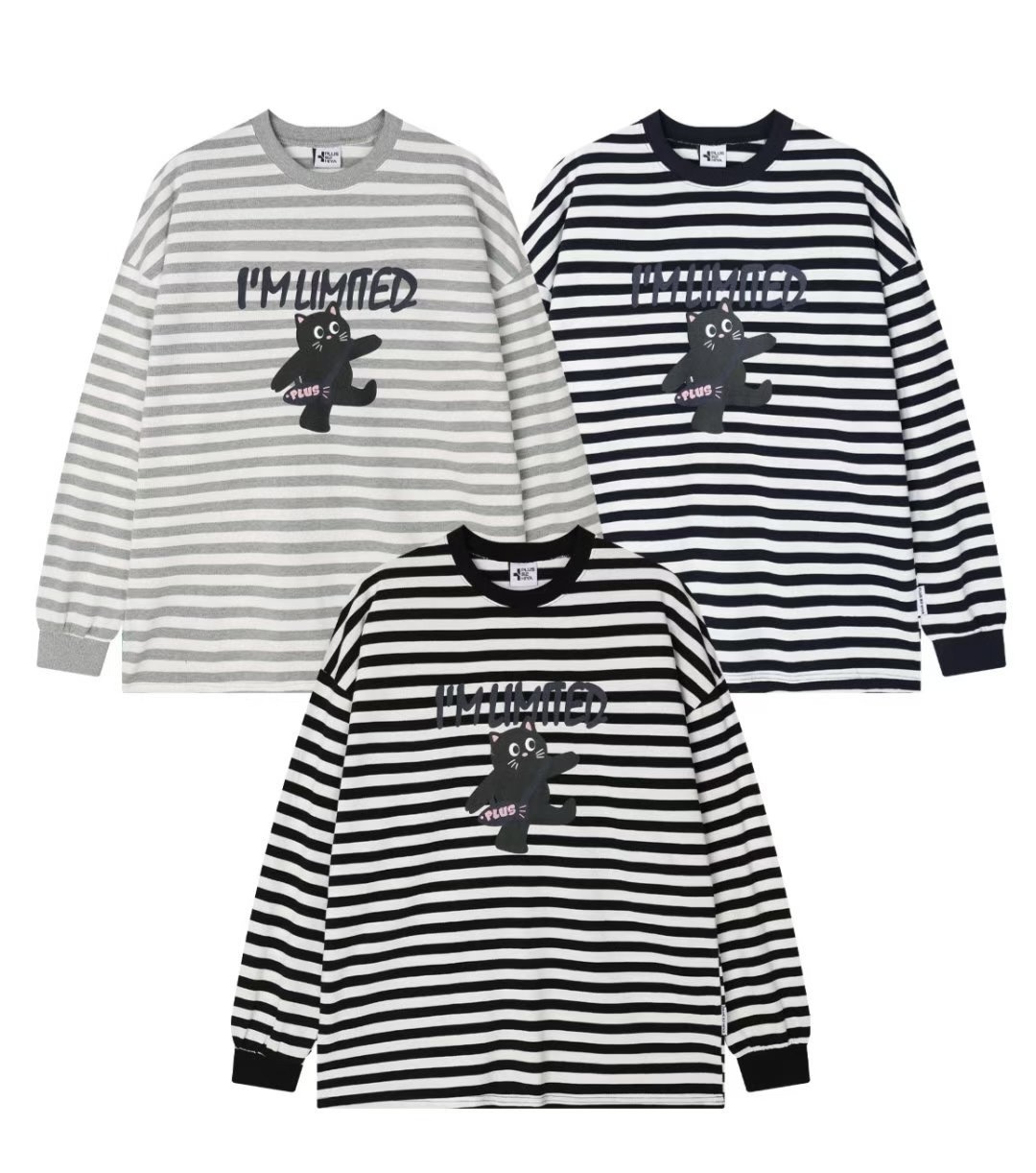 A1PL06 橫間貓貓Tee（3色）*兩件京東免運