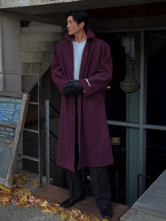 艾菲爾插肩長版大衣外套