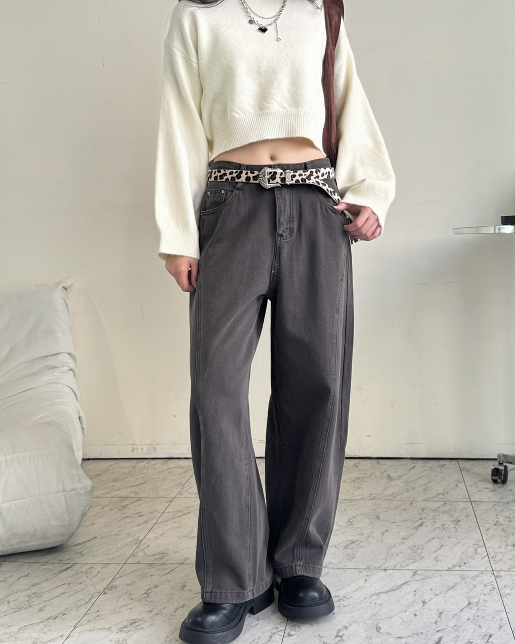 超修飾腿型梨形彎刀褲-3009