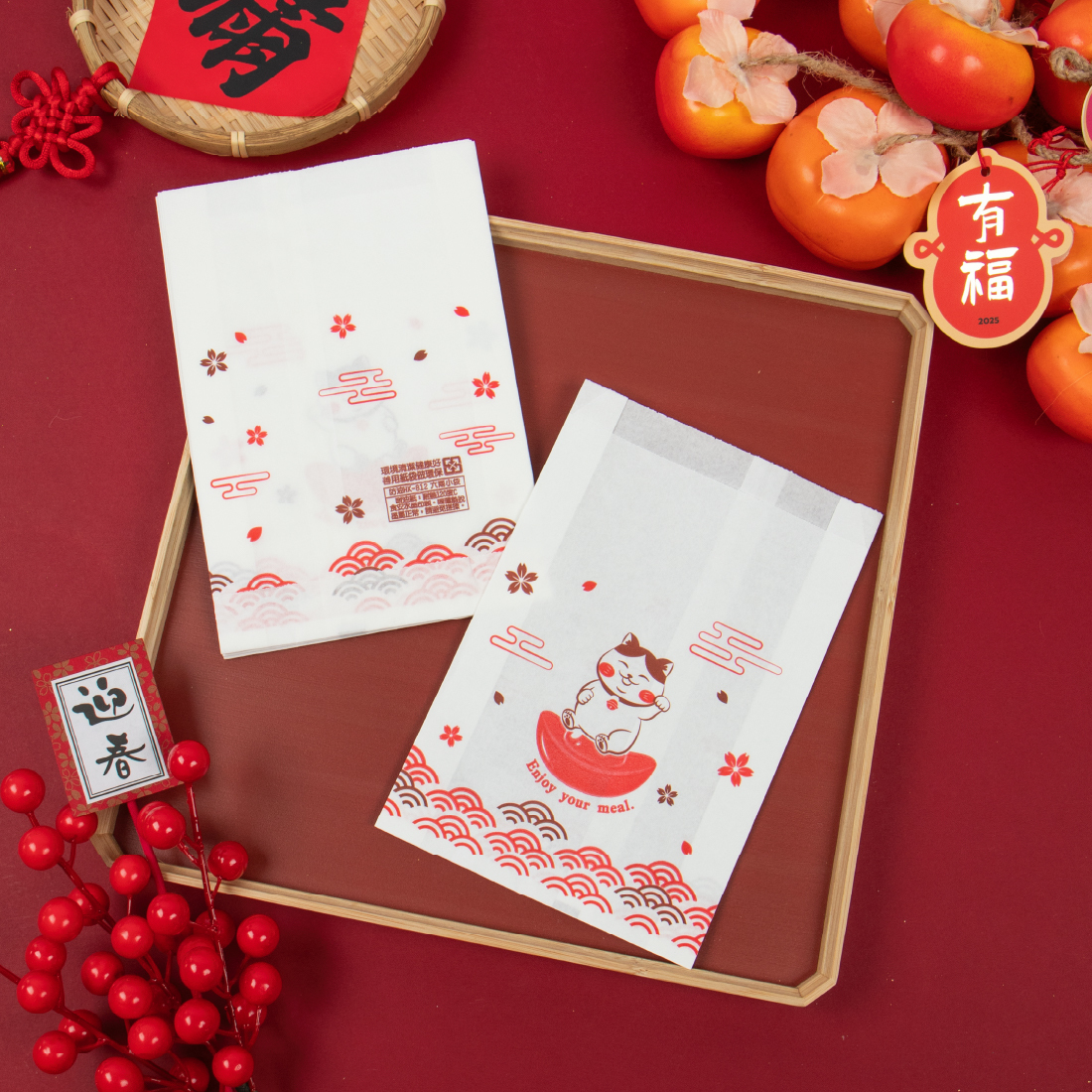 防油袋HK 白牛-元氣招財貓 六兩 8號