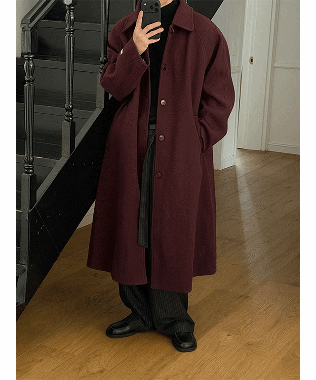 艾菲爾插肩長版大衣外套