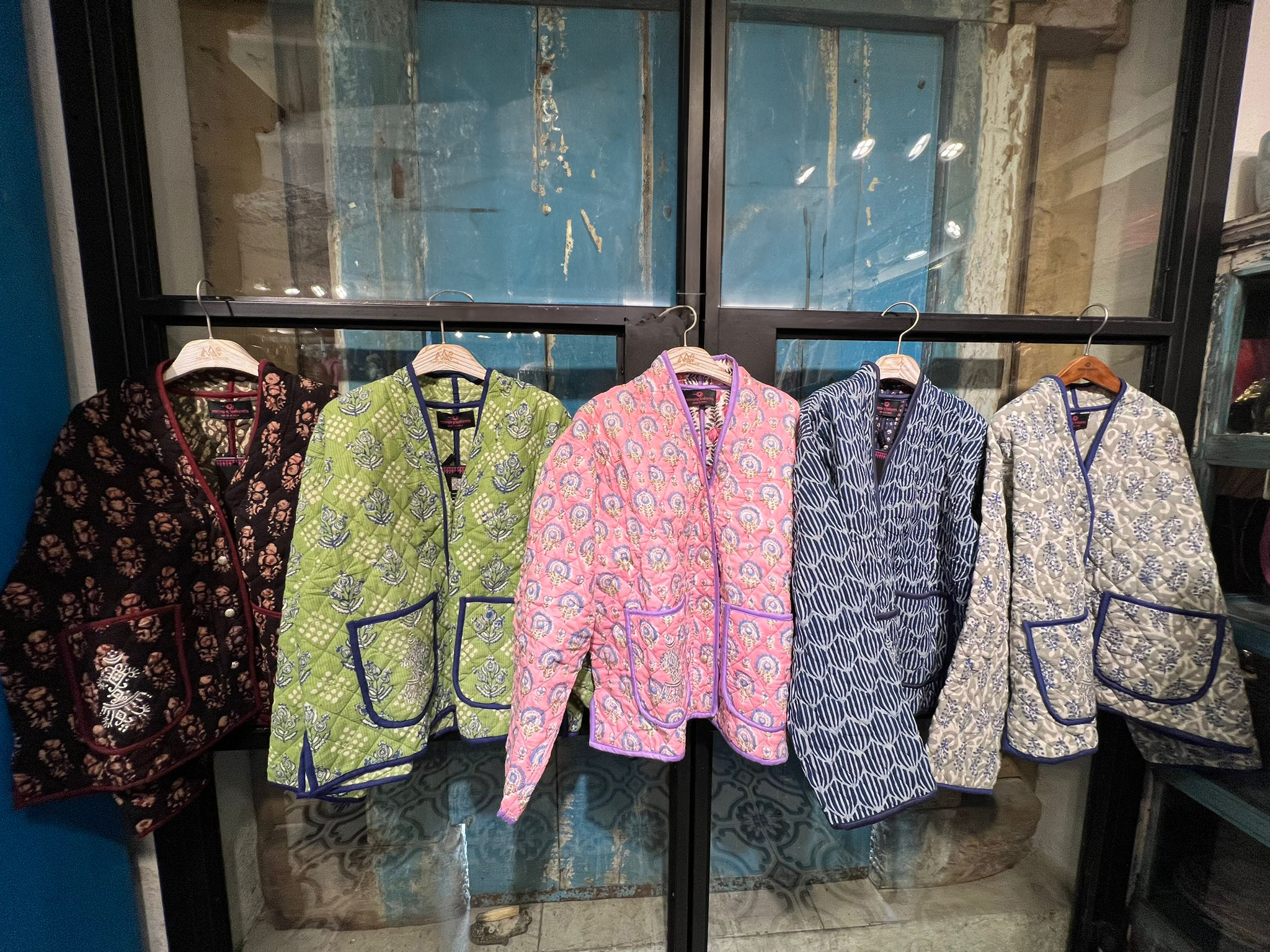 Macrame 低調懷舊花blockprint薄棉襖外套 - M3209Q