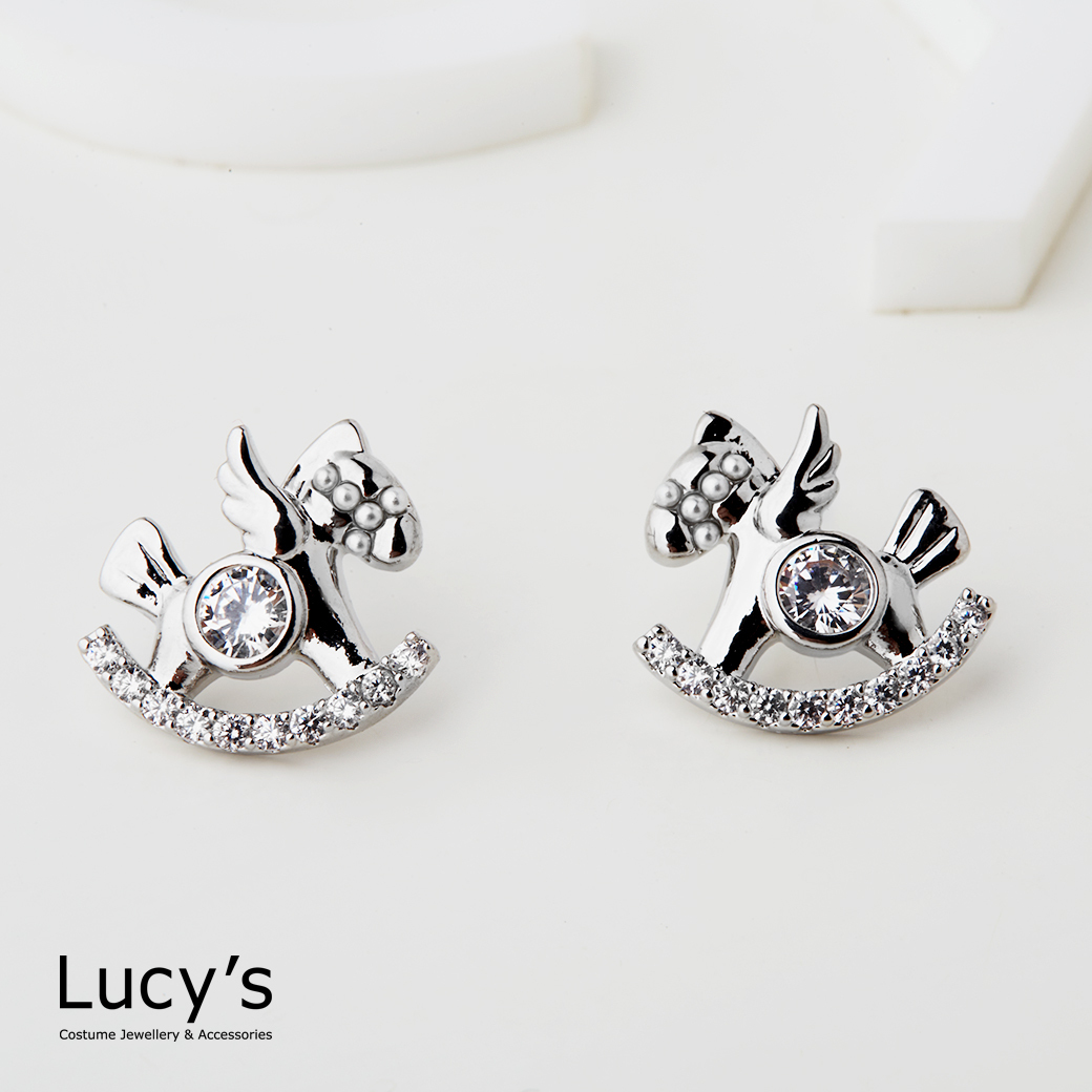 珍珠飛馬 耳環 (二色) (129307/129308)