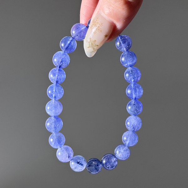 坦桑石手鍊深邃靛藍伴隨柔紫光澤