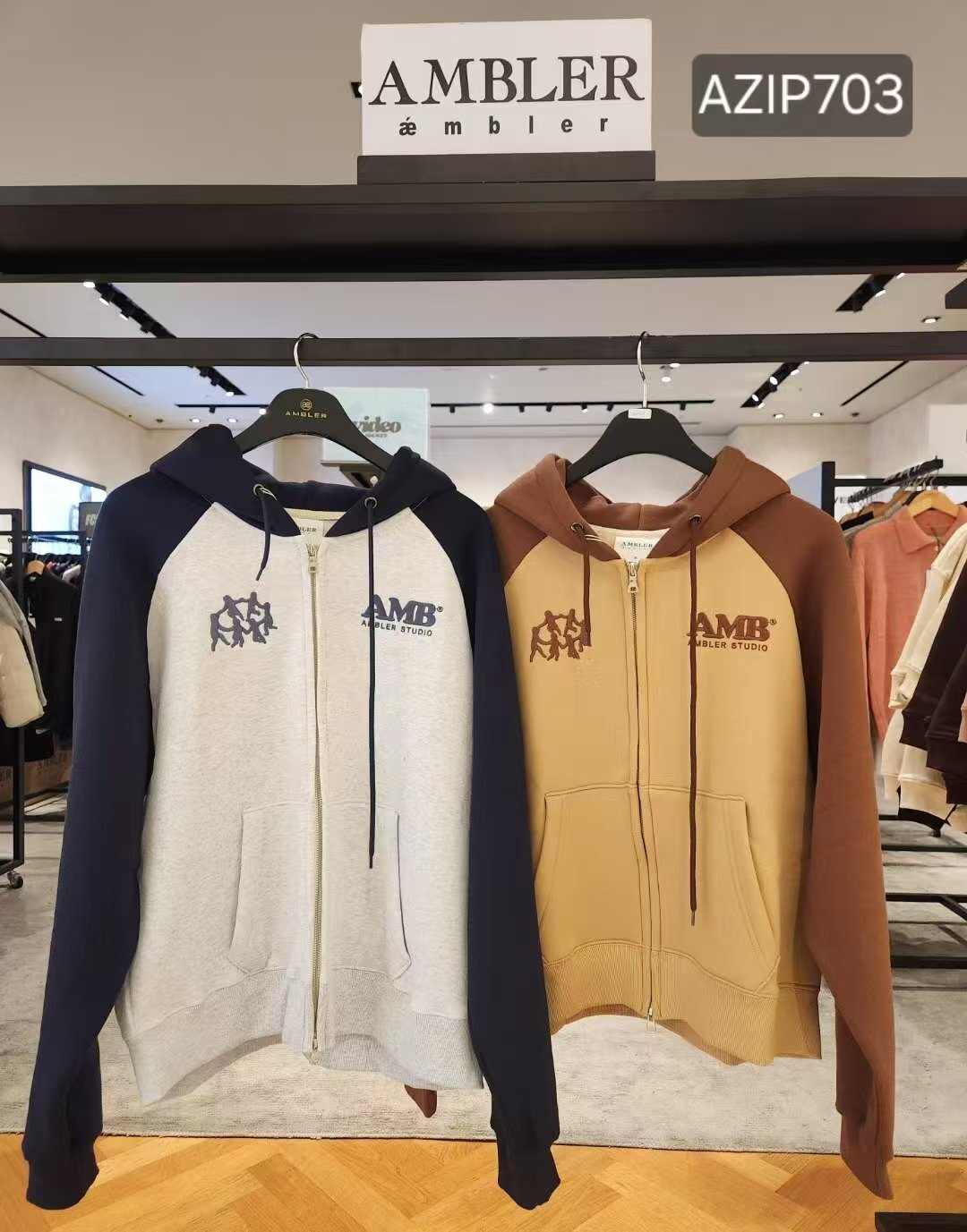 韓國代購 AMBLER新款加絨拉鏈外套AZIP703