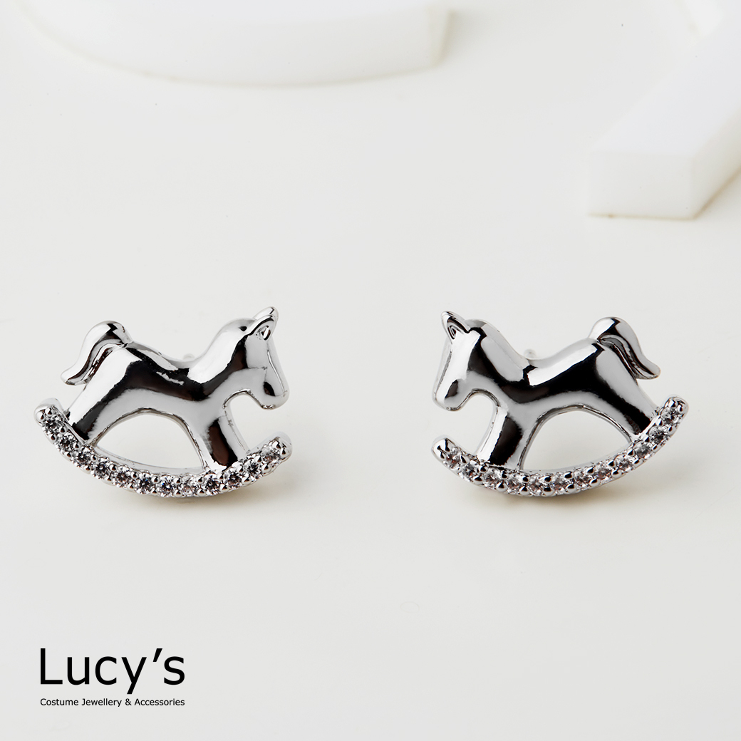 可愛小木馬 耳環 (二色) (129104/129105)