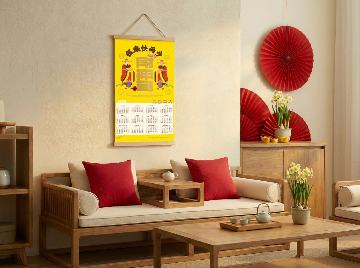 財神到2026掛曆丨開運系列丨原創主題月曆丨Amazing Studio