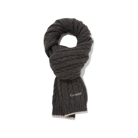 Covernat｜Logo Cable Lamb's Wool Muffler