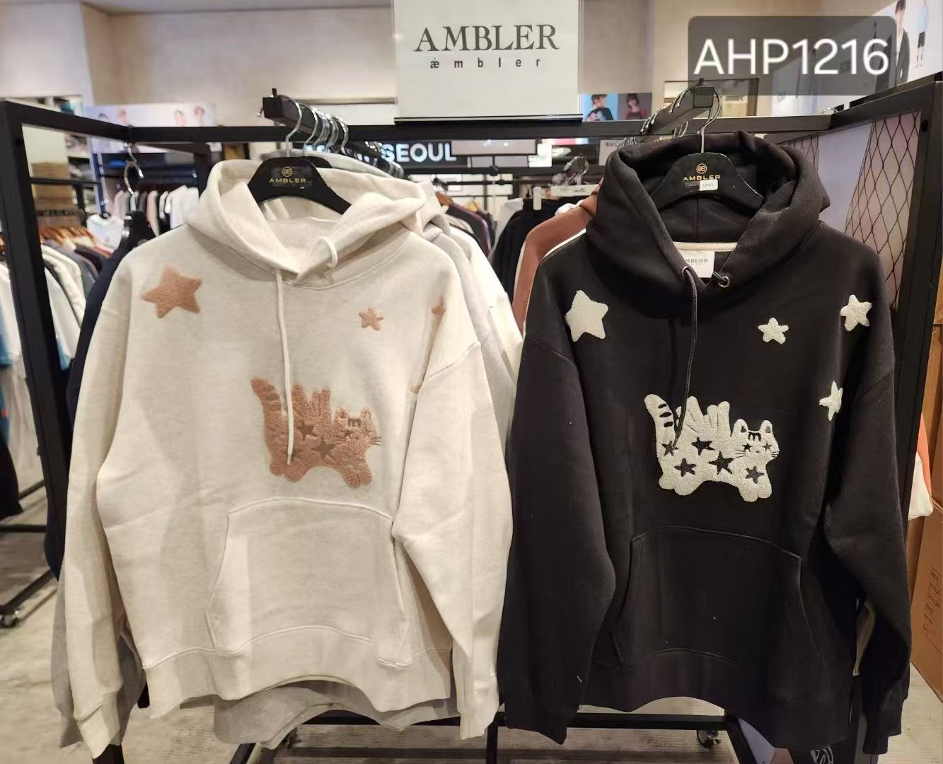 韓國代購 AMBLER有翼貓🐱加絨連帽衛衣AHP1216