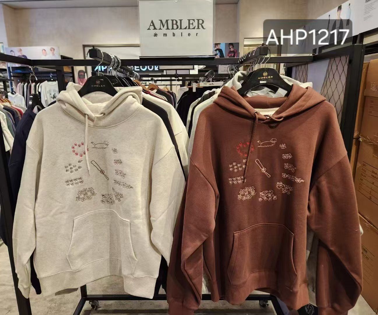 韓國代購 AMBLER新款加絨連帽衛衣AHP1217