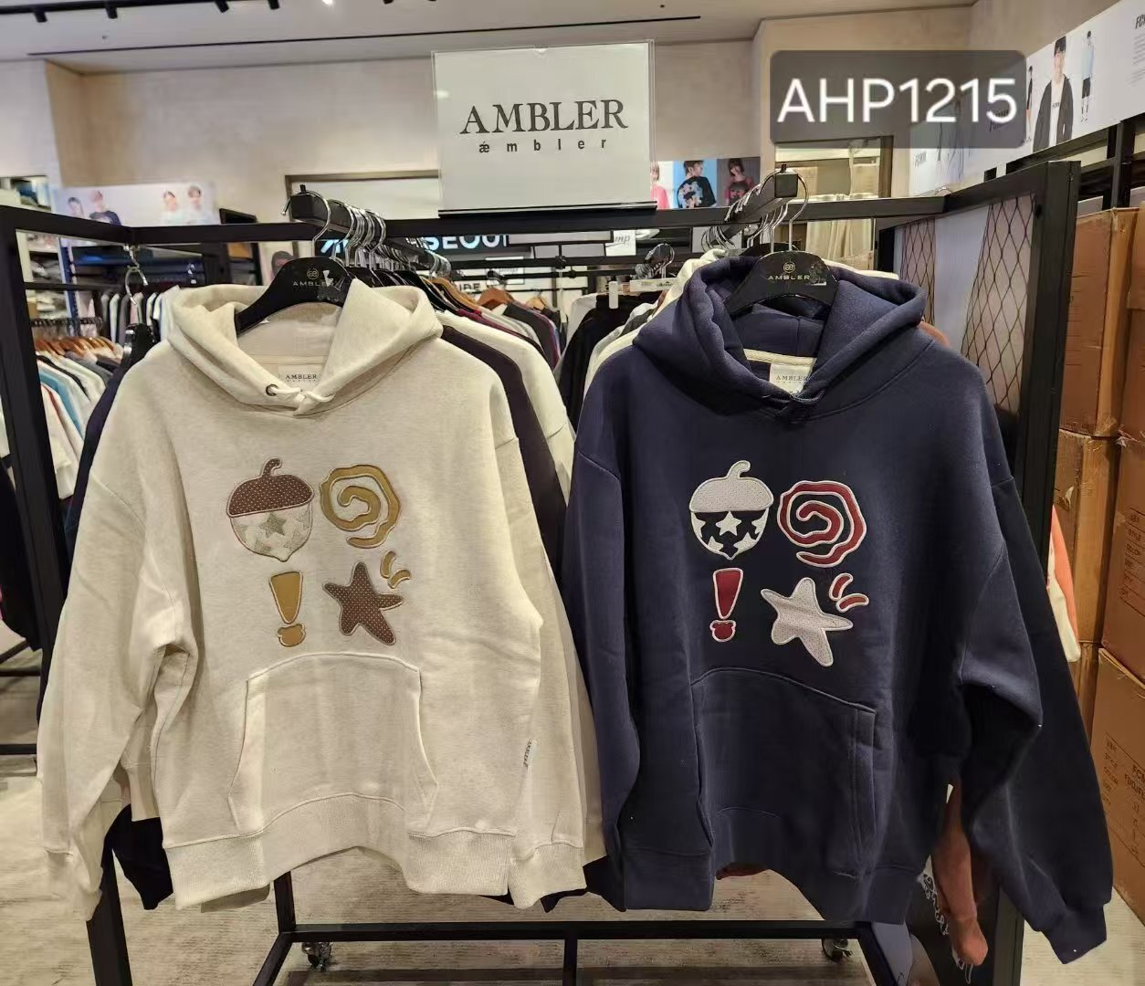 韓國代購 AMBLER新款加絨連帽衛衣AHP1215