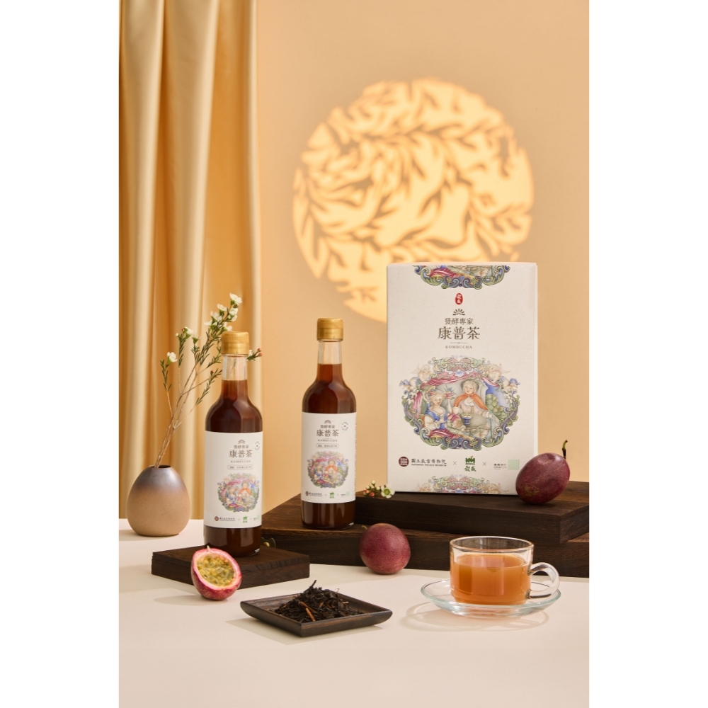 (箱購)康普茶禮盒_故宮聯名_蜜香紅茶/百香果紅茶(4組入/箱)