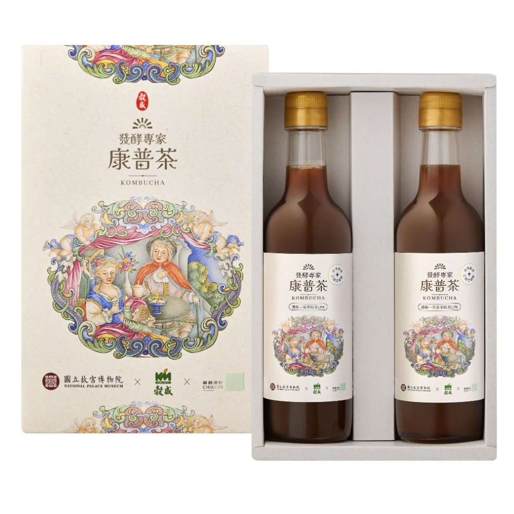 (箱購)康普茶禮盒_故宮聯名_蜜香紅茶/百香果紅茶(4組入/箱)
