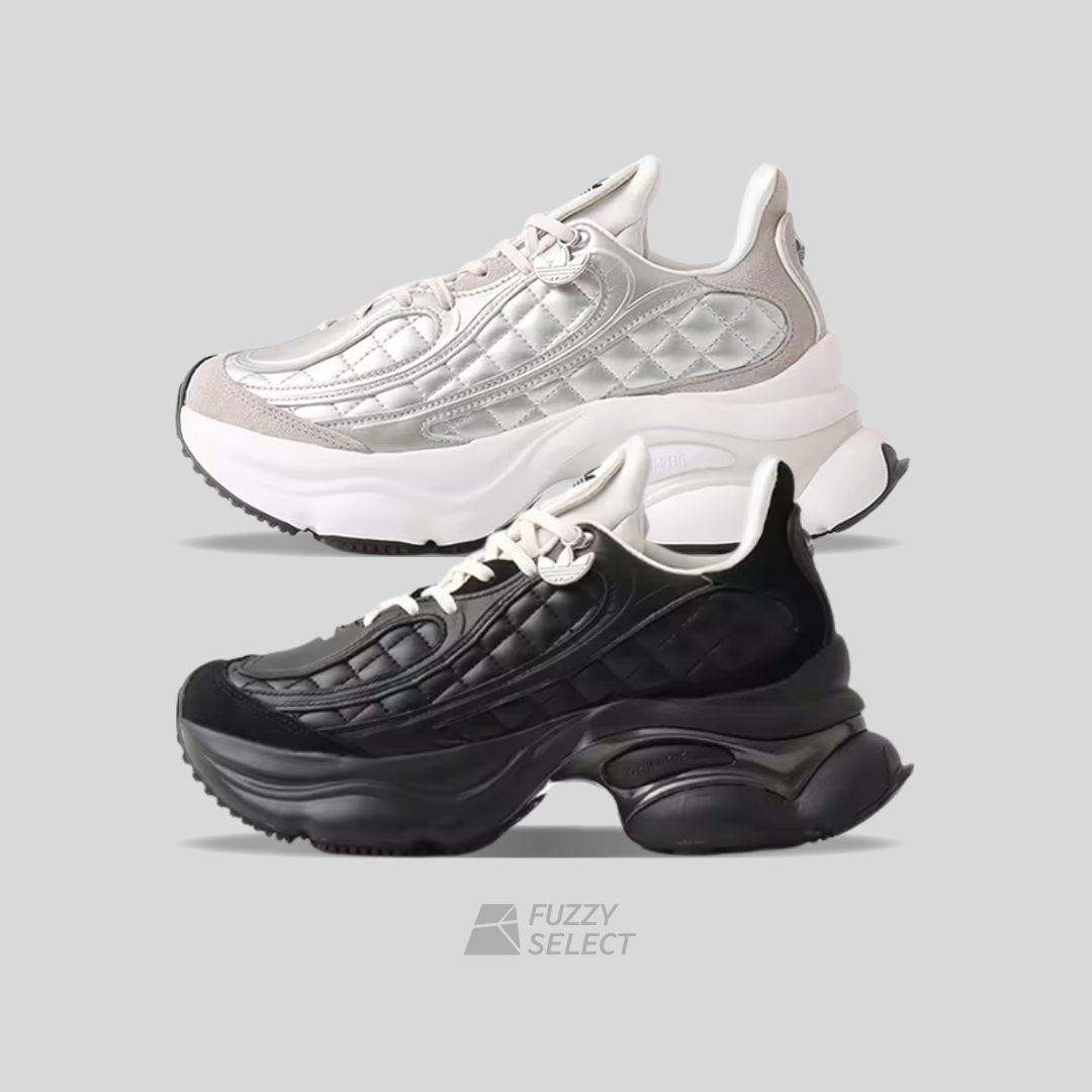 【逢甲 FUZZY】Adidas Originals Ozvenuz 小香風 菱格紋 浮蝶鞋  厚底 宋雨琦同款 白銀 KJ3971 黑色 KJ3972