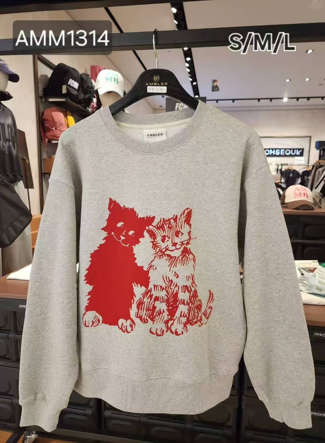 韓國代購 AMBLER新款加絨衛衣AMM1314
