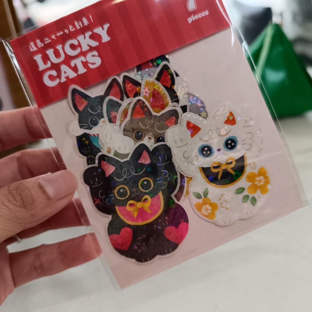 wwiinngg．招財貓閃亮亮貼紙包