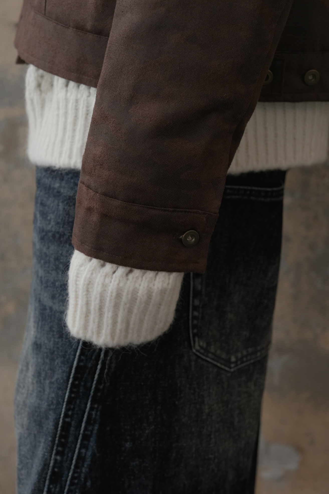 Camo Suede Trucker Jacket #外套