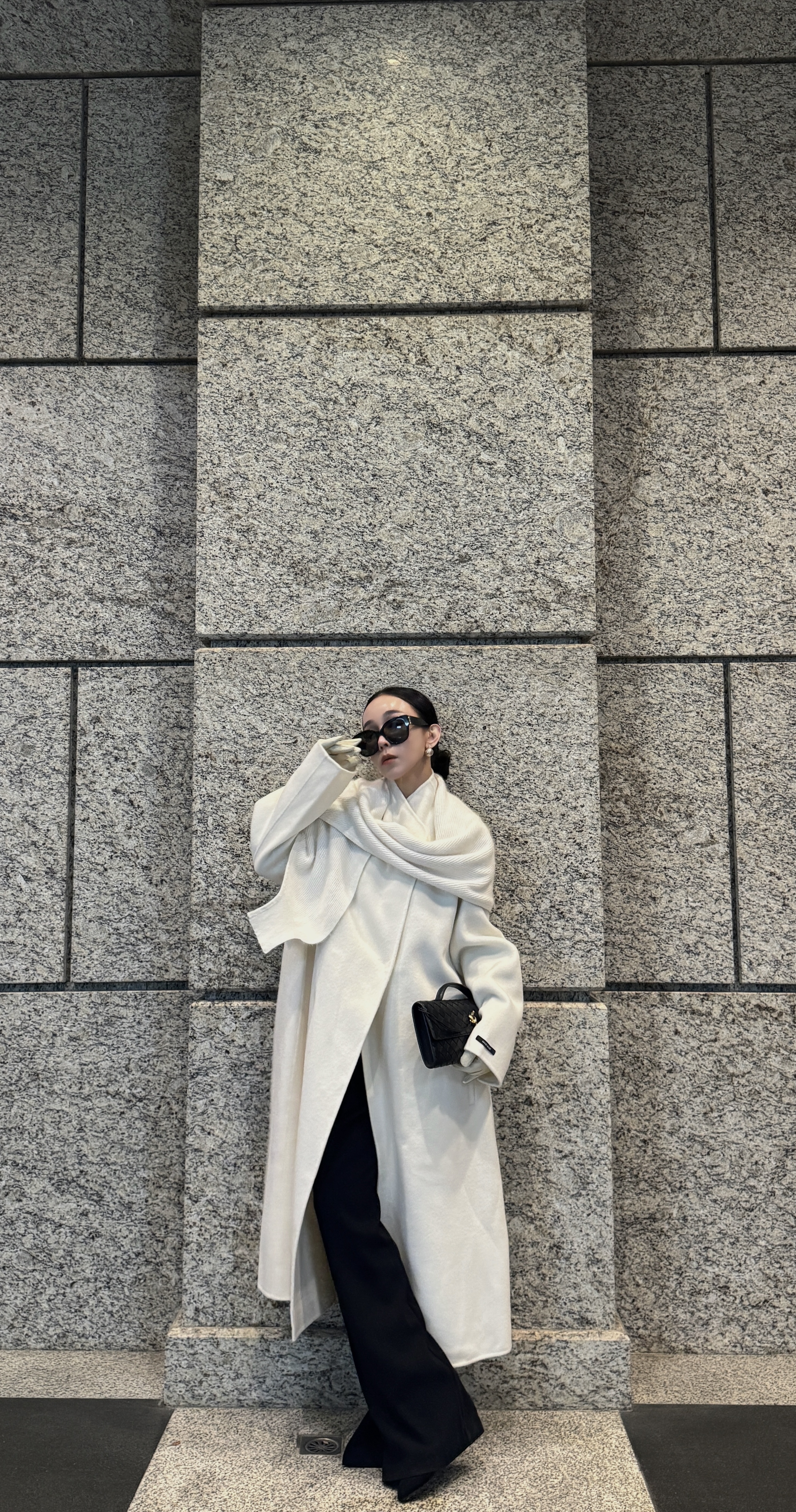 翻領壓釦手工大衣