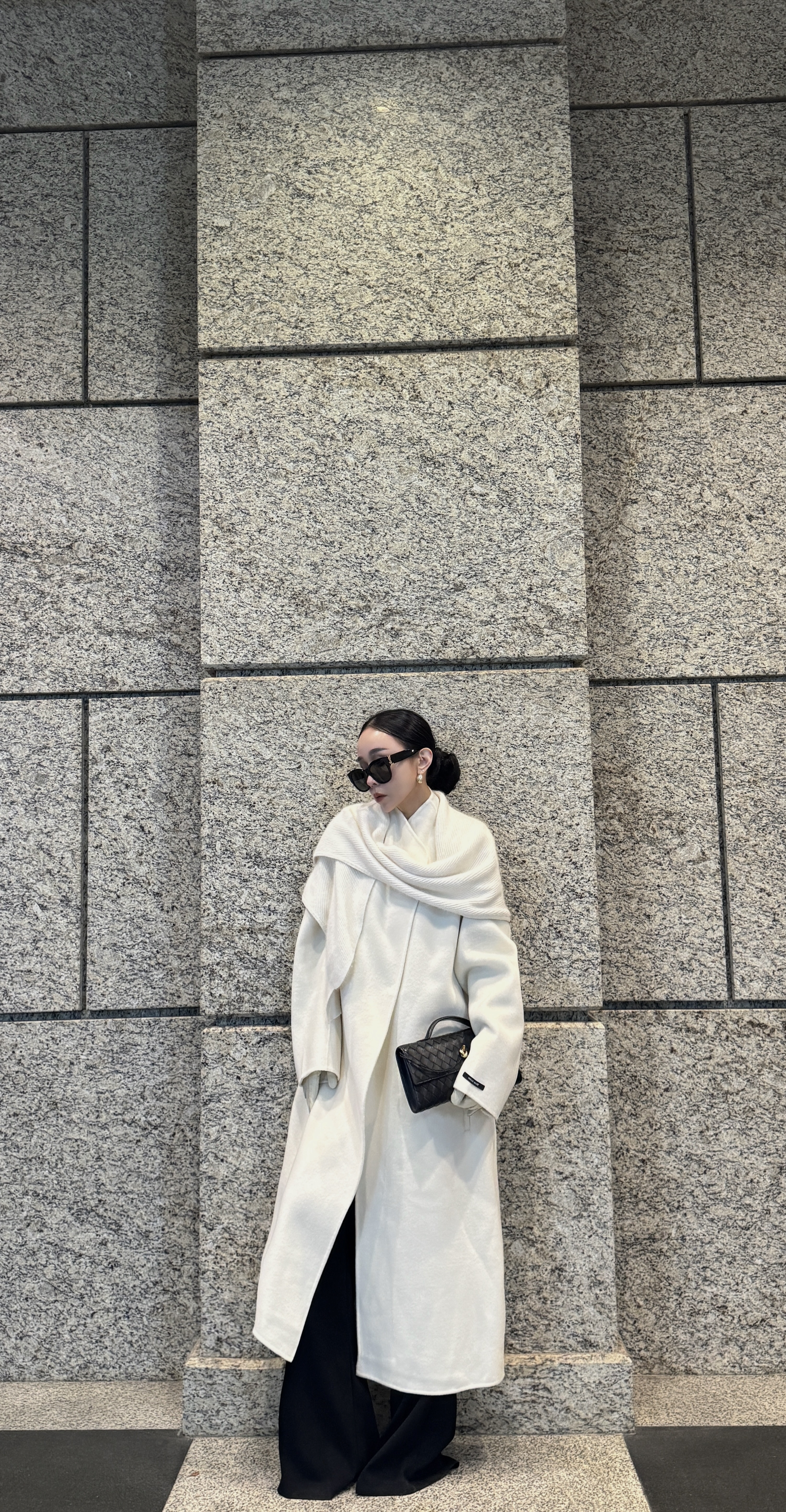 翻領壓釦手工大衣