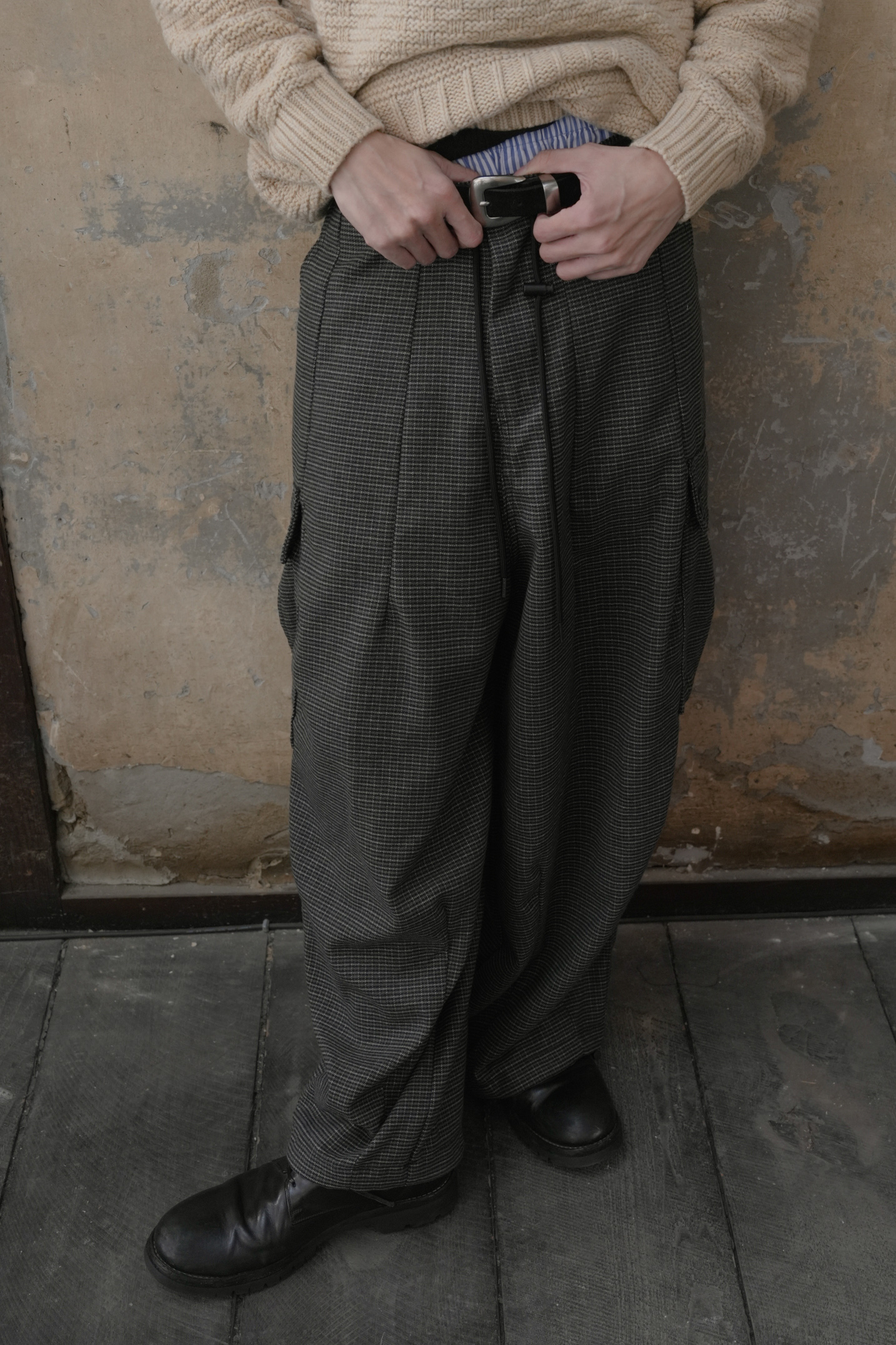 Check Cargo Balloon Pants #長褲