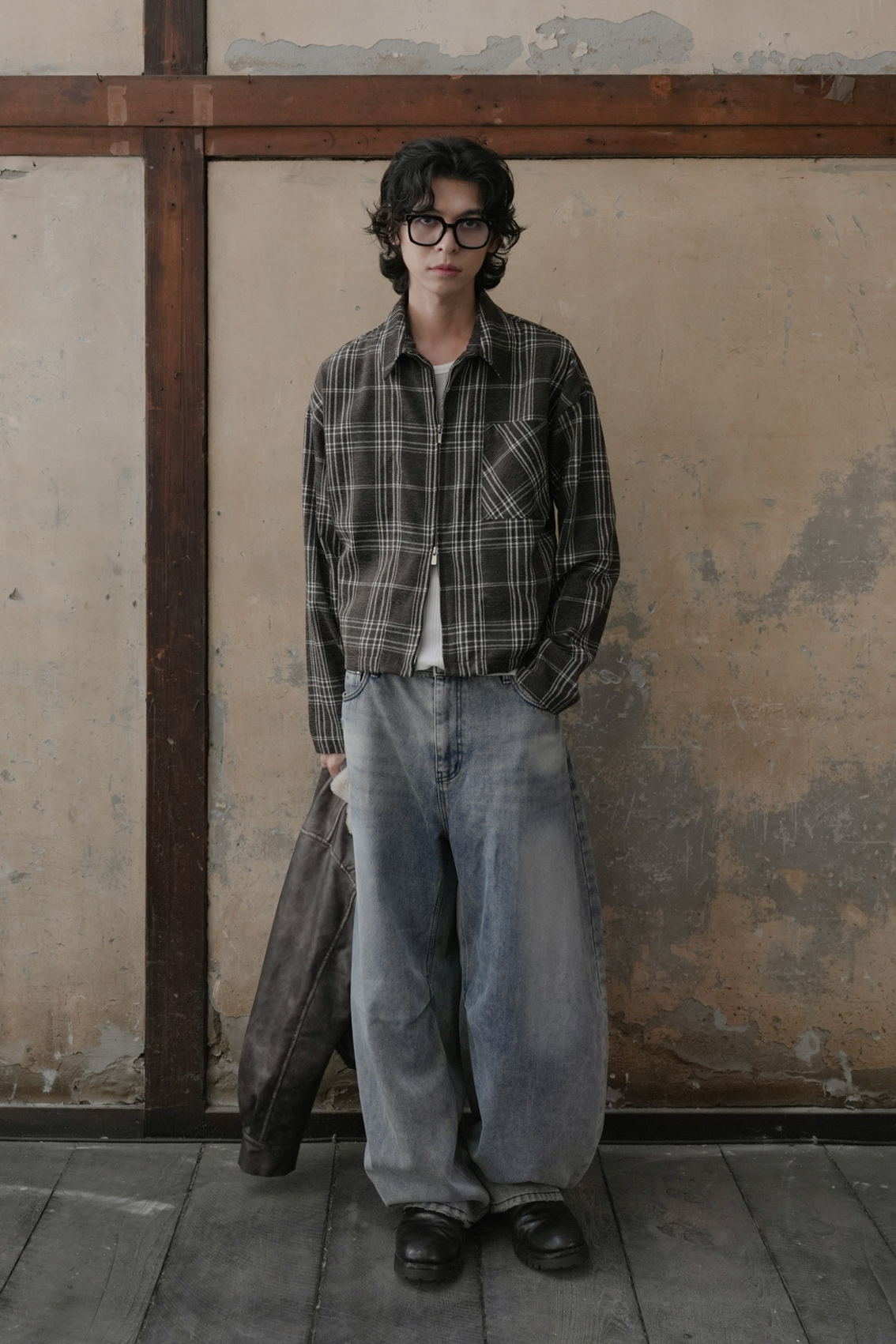 Check Crop  Jacket #外套