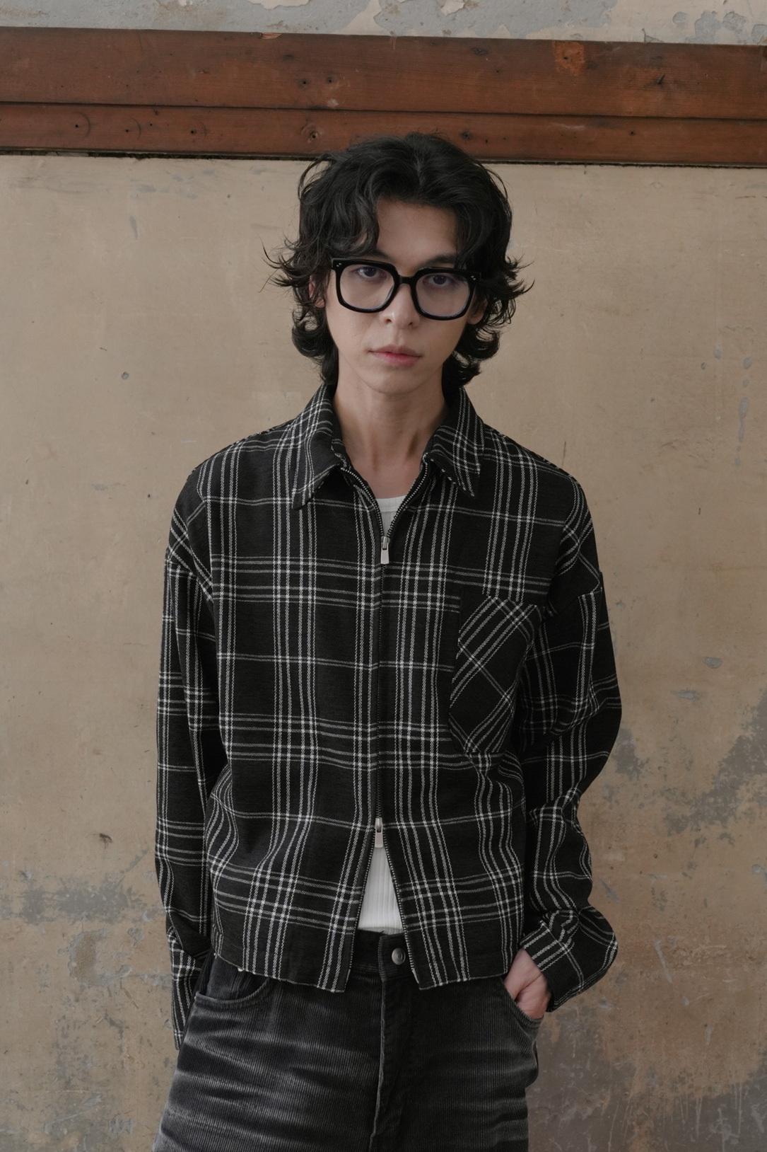 Check Crop  Jacket #外套