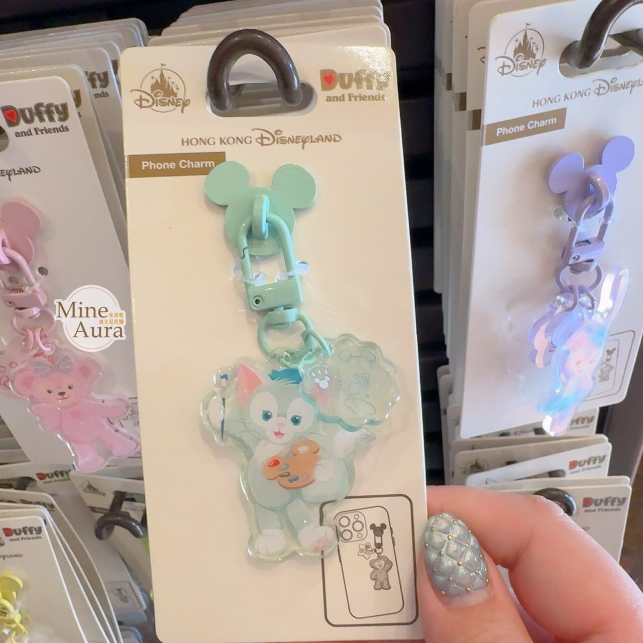 傑拉托尼 畫家貓 Gelatoni 米奇頭造型 手機吊飾 掛飾 -香港迪士尼樂園