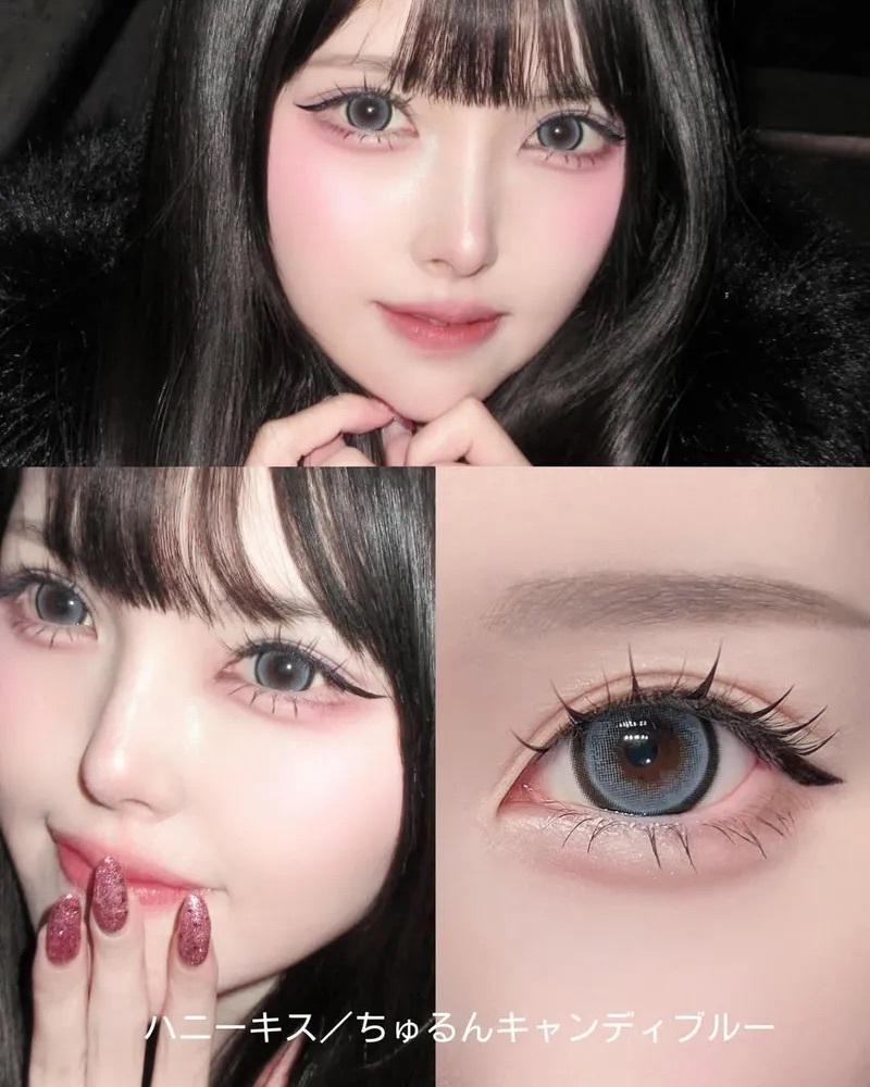 [15.0mm] Honey Kiss 1 Day Chulun Candy Blue｜日拋彩妝隱形眼鏡｜每盒10片