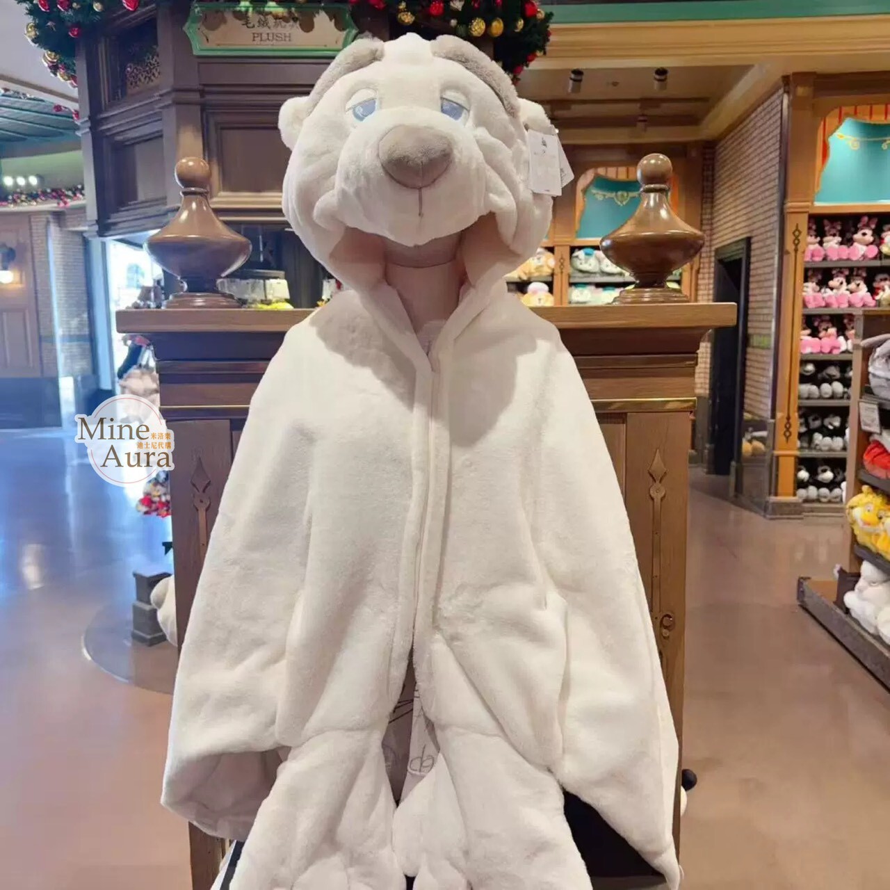 北極熊 保鑣 大頭 連帽造型 披肩 毛毯 可摺疊收納 動物方城市 Zootopia -上海迪士尼樂園