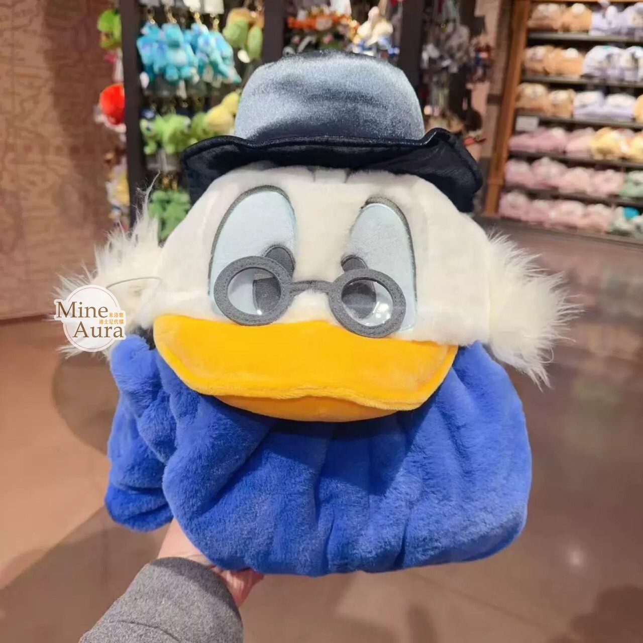 唐老鴨 Donald 舅舅 史高治 大頭 連帽造型 披肩 毛毯 可摺疊收納 -上海迪士尼樂園