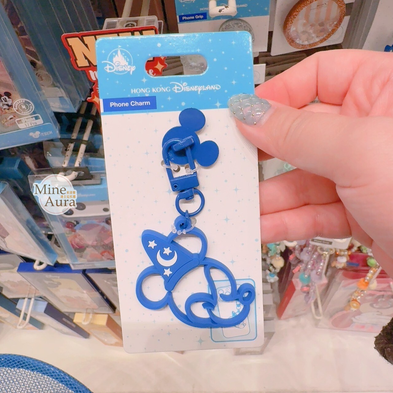 魔法師 米奇 Mickey 簍空大頭 米奇頭造型 手機吊飾 掛飾 -香港迪士尼樂園