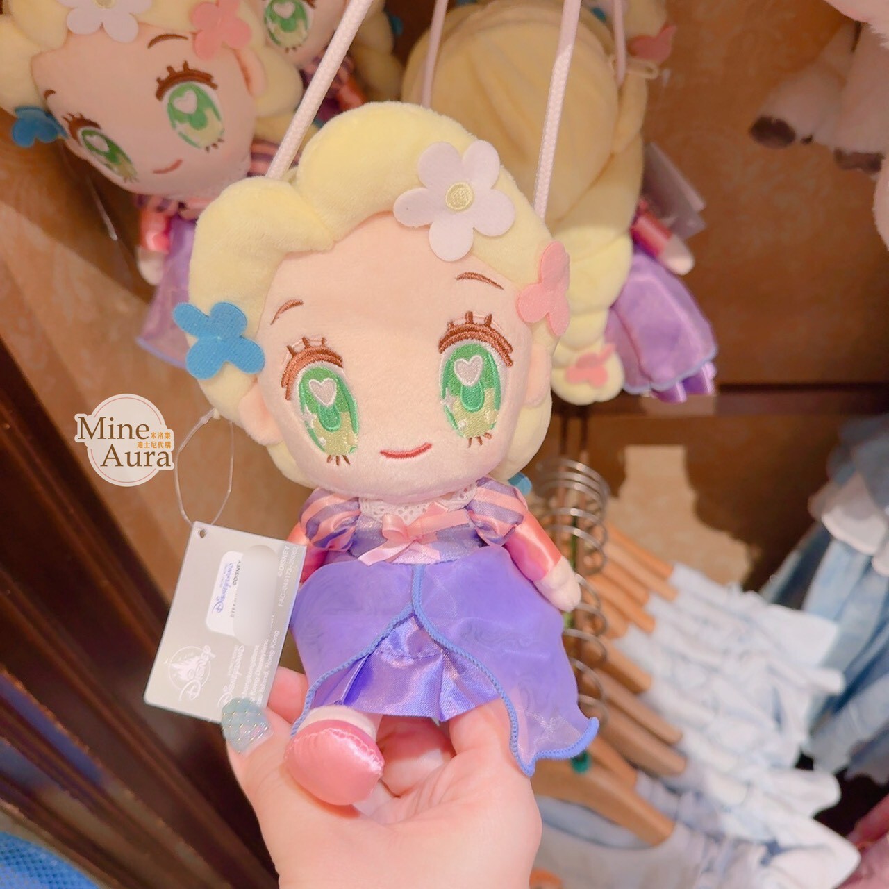 長髮公主 樂佩 Rapunzel 愛心眼睛 絨毛 娃娃 造型 斜背 小包 魔髮奇緣 Tanglede -香港迪士尼樂園