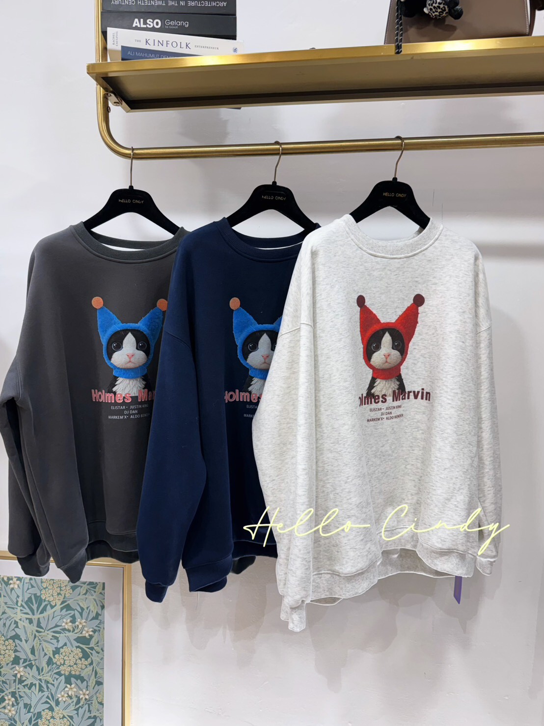 B01027可可愛愛進寶帶毛帽Over size短絨毛中性大學T