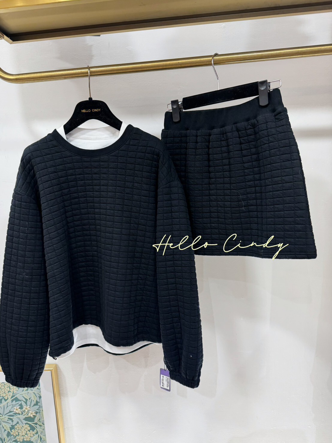 B01019 韓國設計同款～超顯瘦質感華夫格紋縮腰上衣短褲三件組