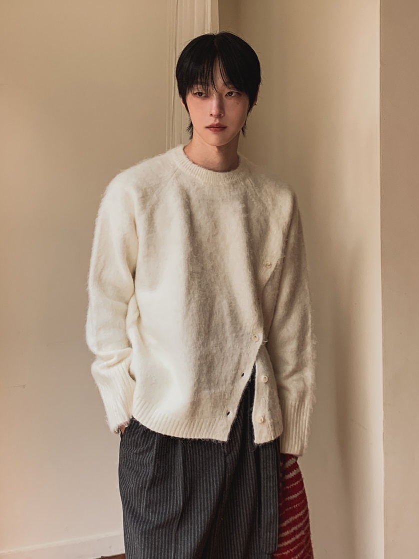 Polup 羊毛開衩紐扣針織衫