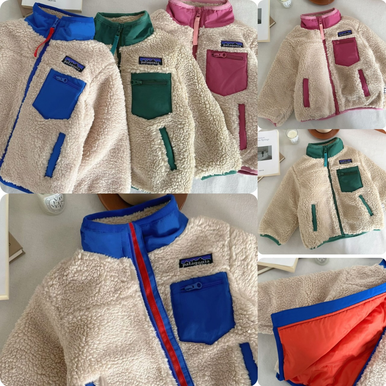 兒童Pat*agonia 加厚撞色邊拉鏈夾棉外套- 2600032