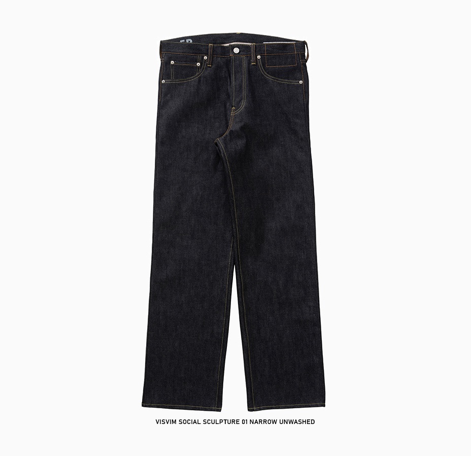 VISVIM 2026 S/S SOCIAL SCULPTURE 01 NARROW UNWASHED JEANS - PRE ORDER ITEM (預訂中)