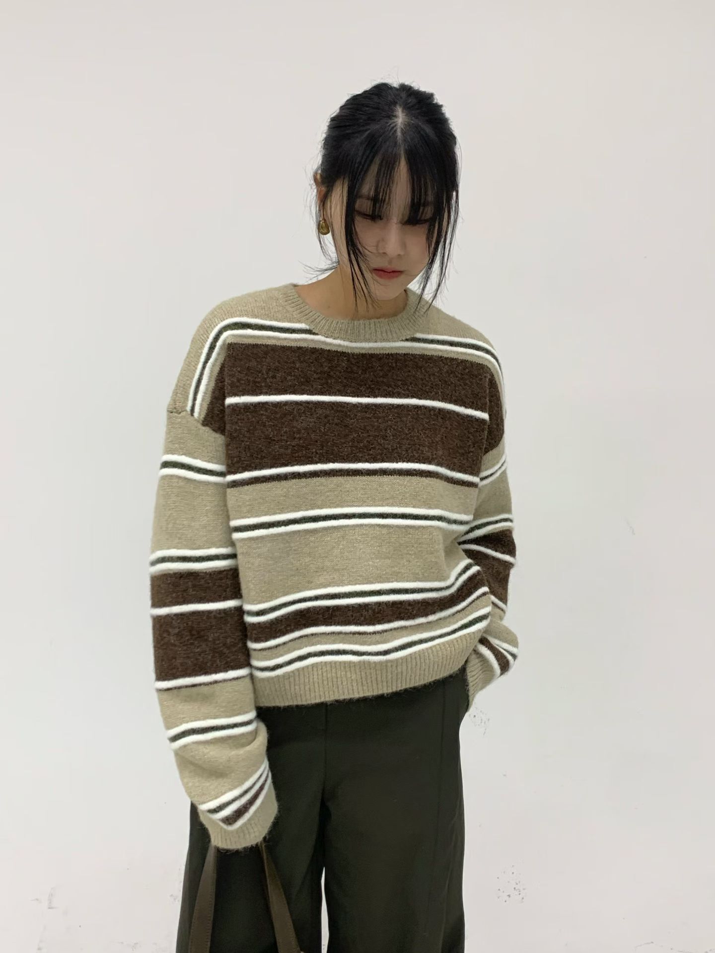 立體感條紋針織