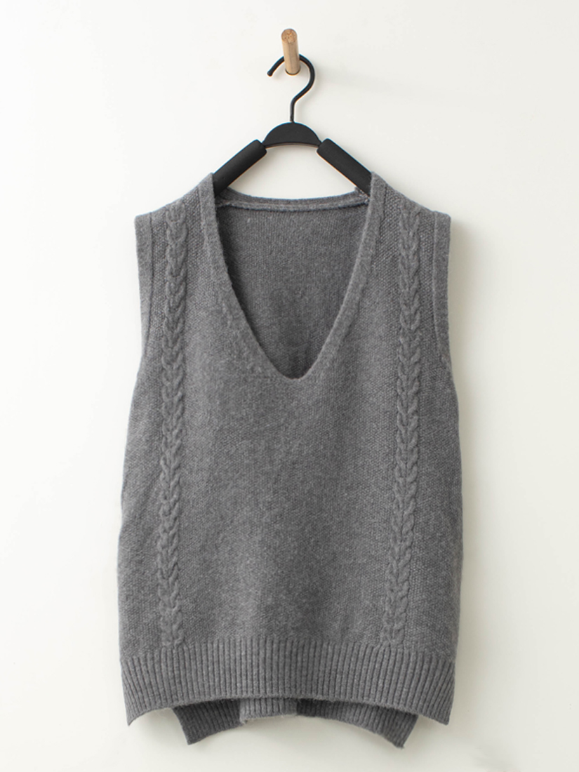 麻花開衩背心蕾絲條絨上衣格紋蛋糕裙組合