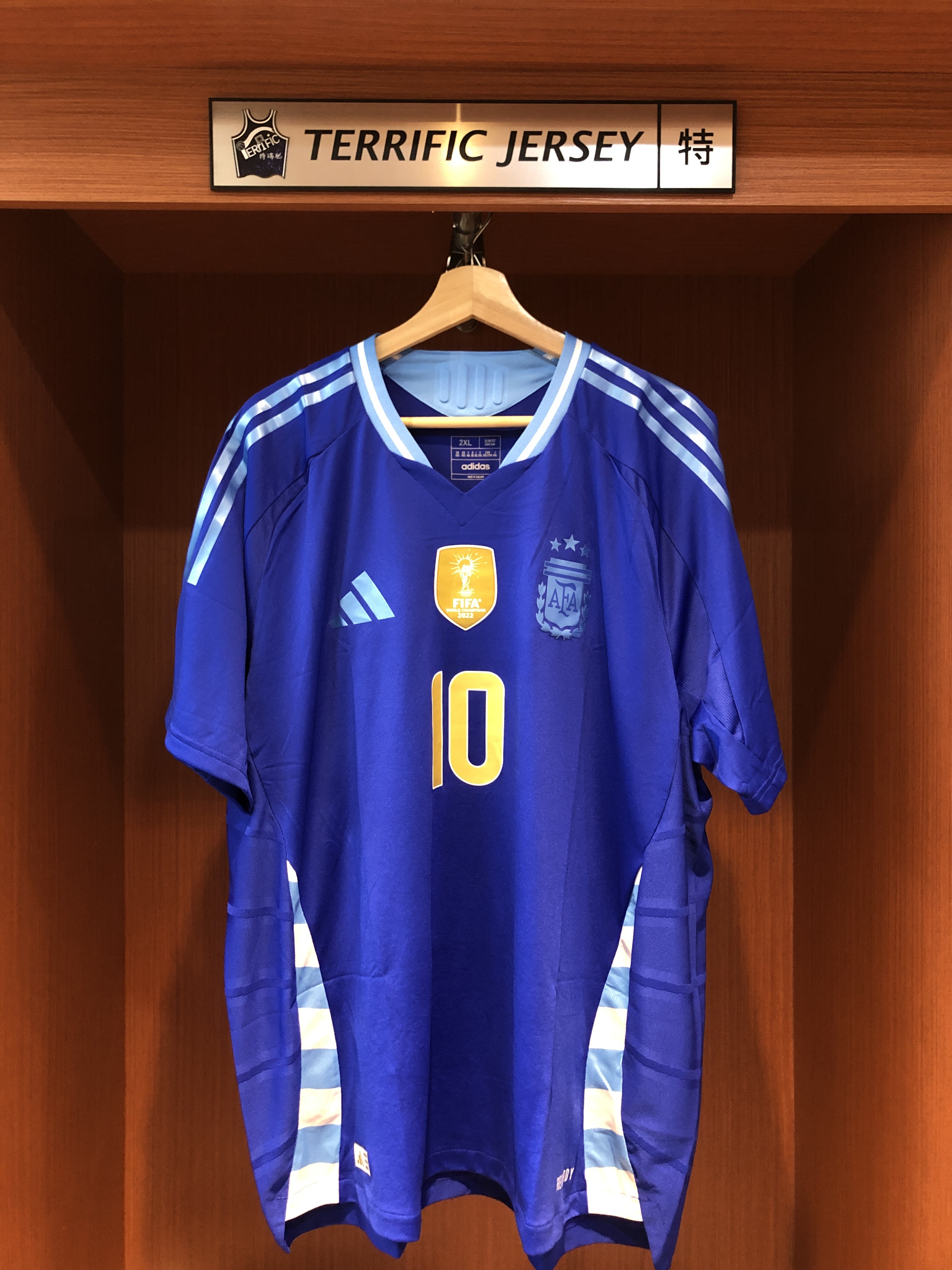 FIFA足球 Lionel Messi 阿根廷三星 藍 Adidas Authentic Jersey 球員版 燙印 全新