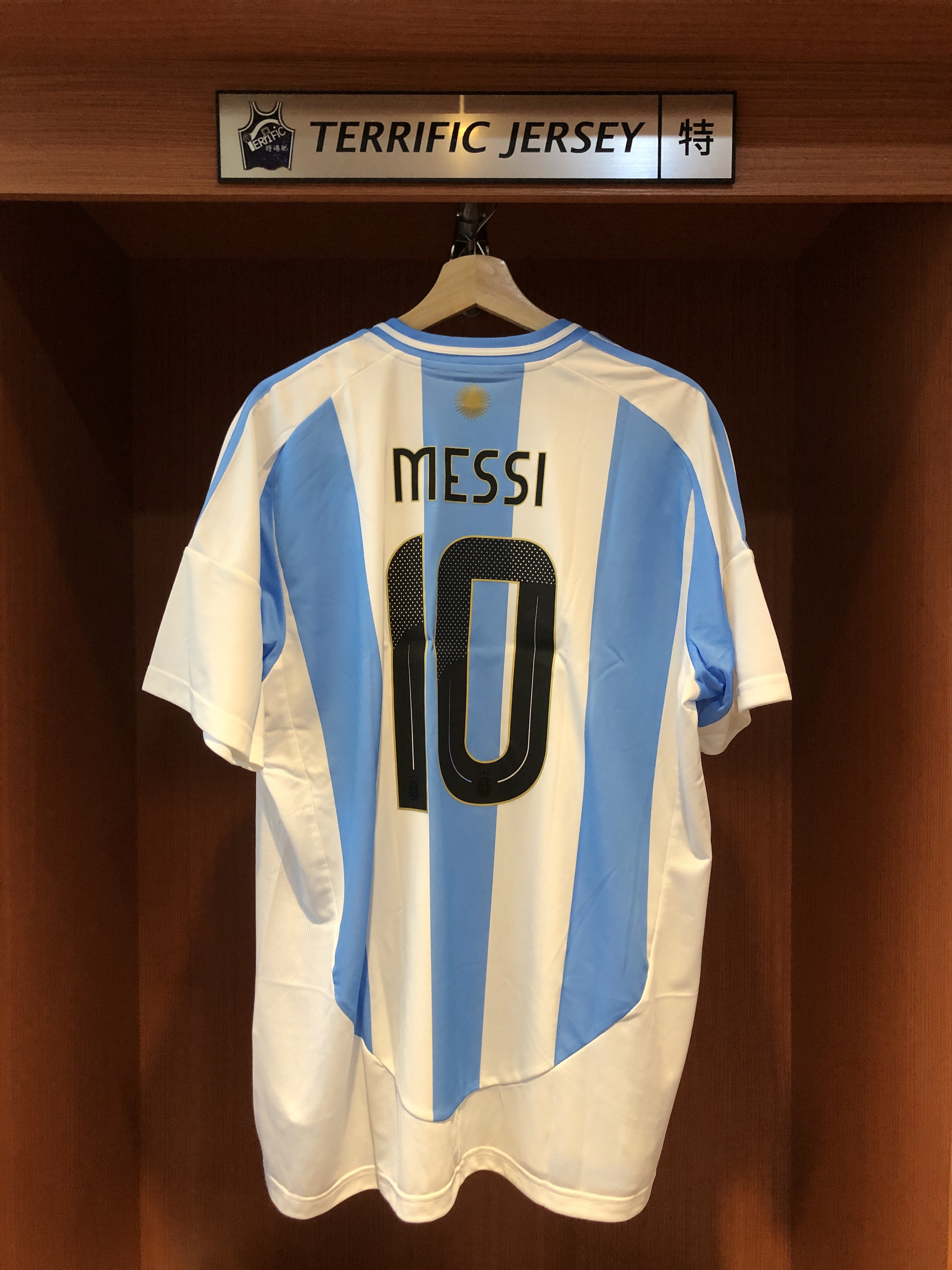 FIFA足球 Lionel Messi 阿根廷三星白 Adidas Replica Jersey 球迷版 燙印 全新