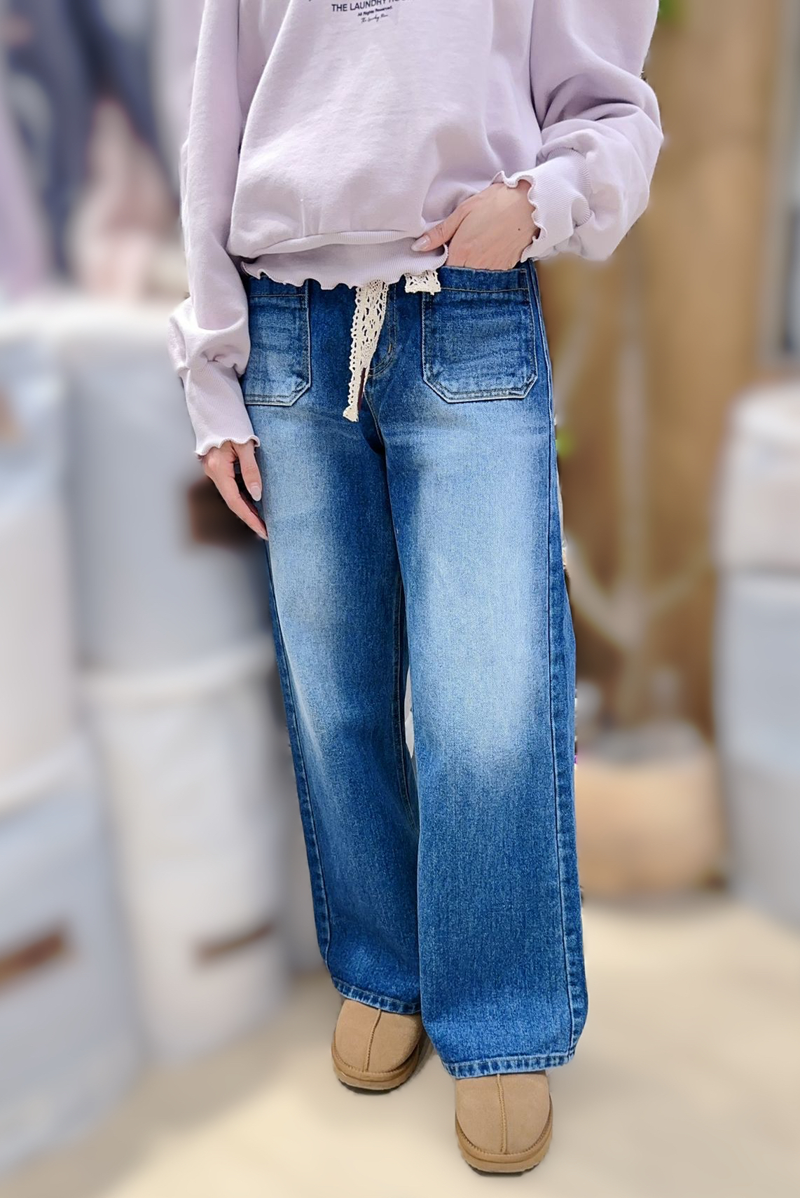 MC41  韓國人氣牛仔褲 👖S:腰 25-31 hip 40.5 長39.5  / M 腰26-32  hip 41.5 長40  / L 腰27-33 hip 42.5 長40.5 $549 (一口價)